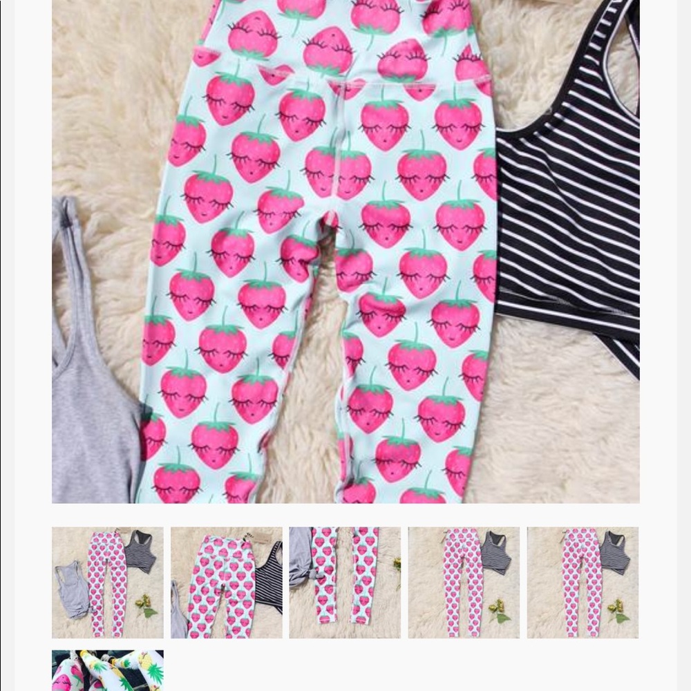Spool72 strawberry leggings size small/medium.